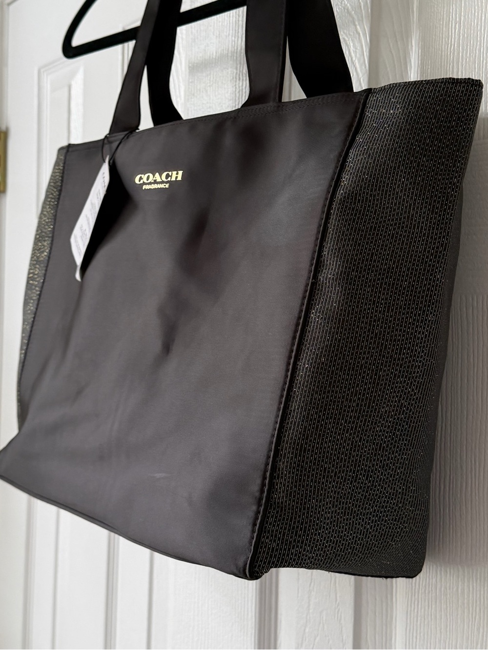 NWT COACH FRAGRANCE ✨🖤 Black & Gold Metallic Tote - Picture 4 of 13
